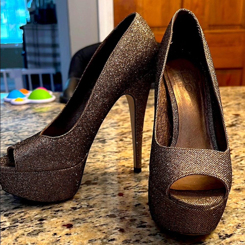 Aldo Bronze Peep Toe Pump